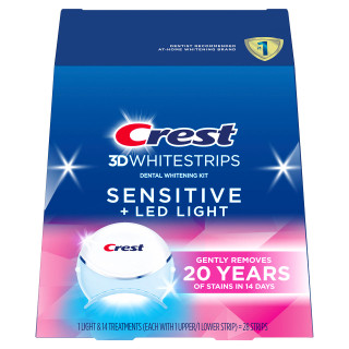 Crest 3D Whitestrips Sensitive + LED Light - Teeth Whitening Kit