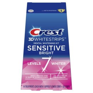 Crest 3D Whitestrips Sensitive Bright Level 7 Whiter - Teeth Whitening Strips