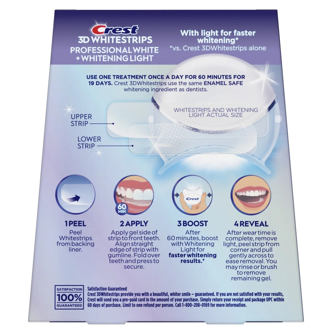 Crest 3D Whitestrips Professional White +Whitening Light Levels 32 Whiter - Teeth Whitening Kit - Image 2